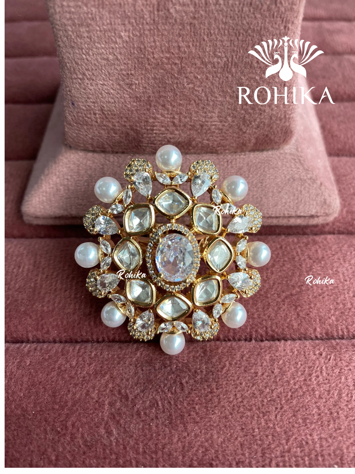 Angana polki kundan ring (SG-136) - White