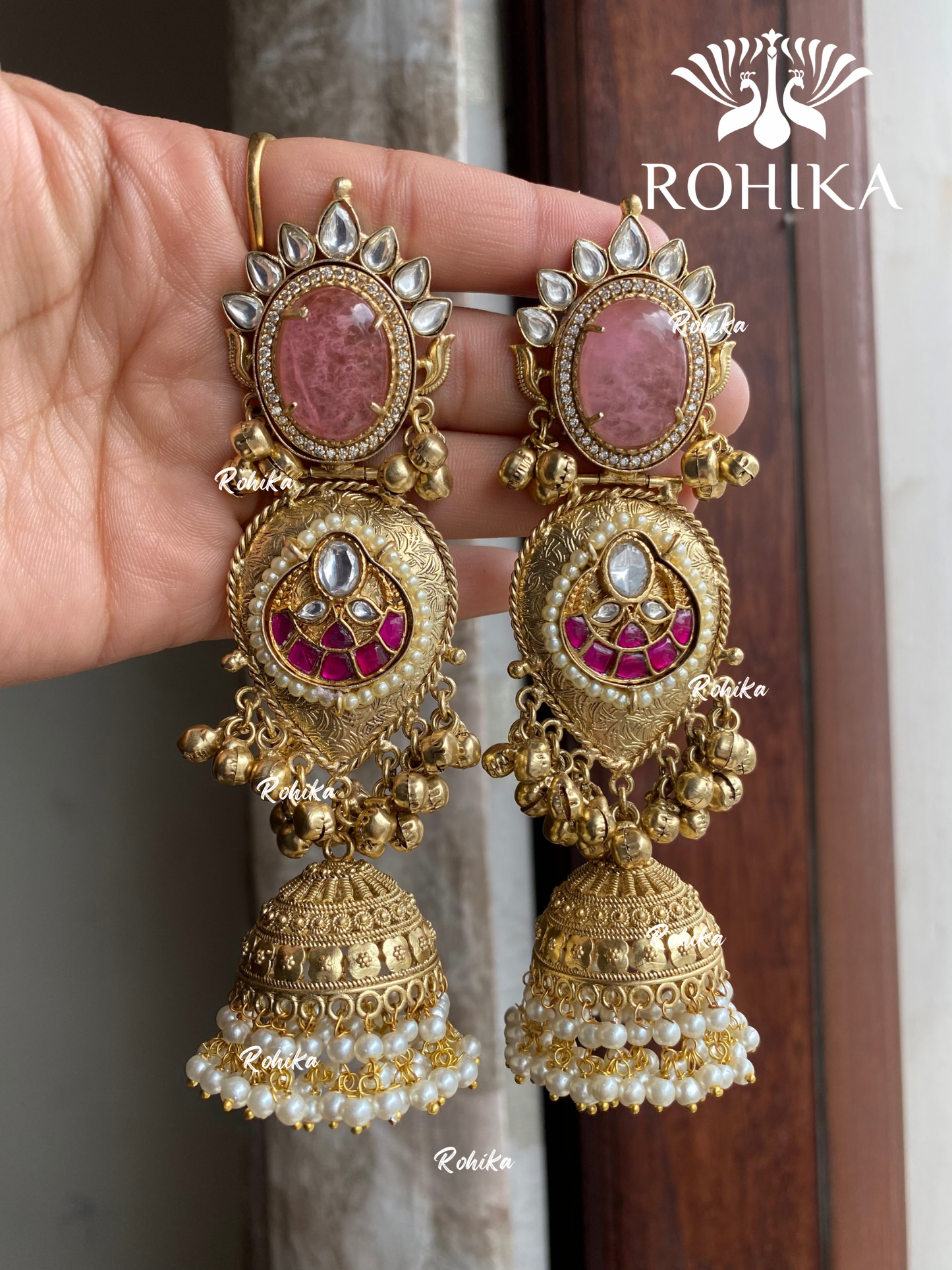 Banjara fusion earrings (FE-020) - Pink