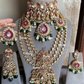 Priksha moisanite polki kundan bridal combo set - Green and Ruby