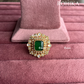 Angana polki kundan ring (SG-129) - Dark green