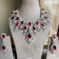 Soyi american diamond necklace - Red