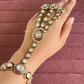 Bikaneri kundan haathphool (HP022) - Green and Ruby Red