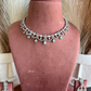 Hinaya American diamond necklace set - Mint green