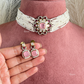 Akshita Moisanite Choker Set - Pink