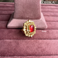 Angana polki kundan ring (SG-129) - Red