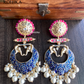 Gaja meenakari earrings - Dark Blue