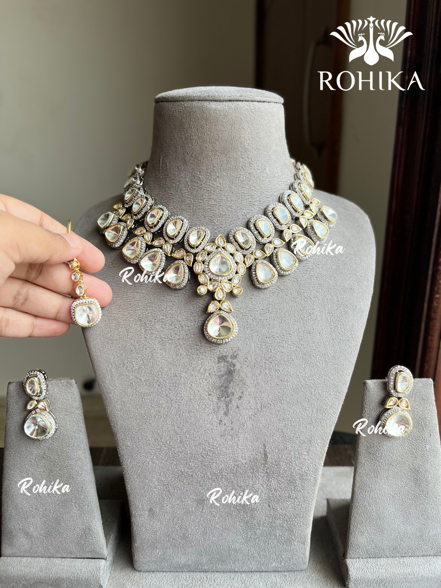 Zaira polki kundan necklace set