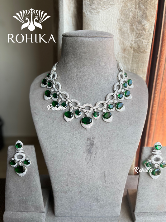 Nayan AD necklace set - Green