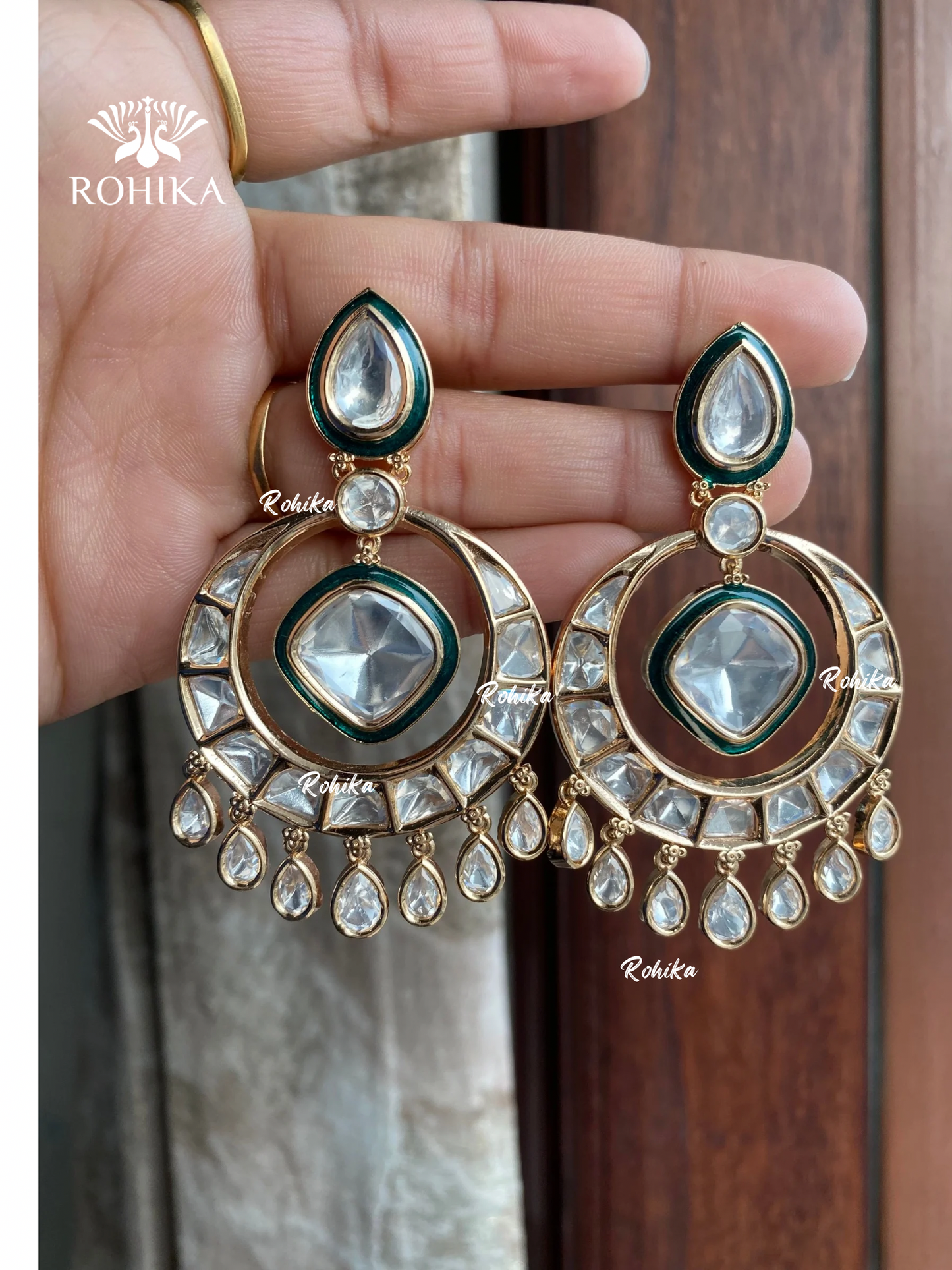 Aliya moisinte kundan earrings - white