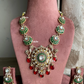 Naveli moisanite necklace set - Red and green