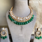 Ekanti moisanite hasli necklace set - Dark green