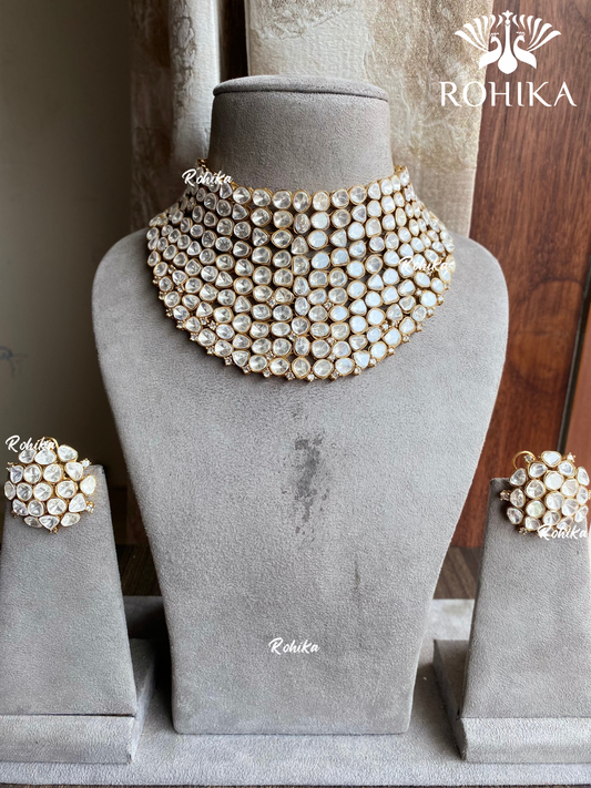 Kavya moisanite necklace set - White