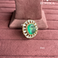 Angana polki kundan ring (SG-139) - Mint green