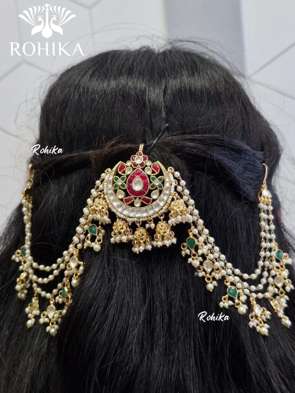 Pachhi kundan hair accessories - Multi colour