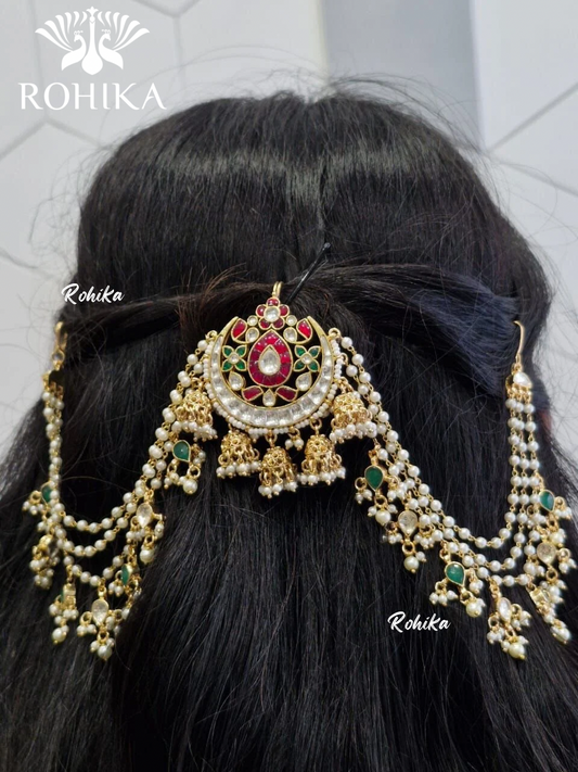 Pachhi kundan hair accessories - Multi colour