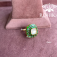 Angana polki kundan ring  (SG-052) - Dark green