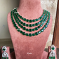 Ayaat American diamond necklace set - Dark green