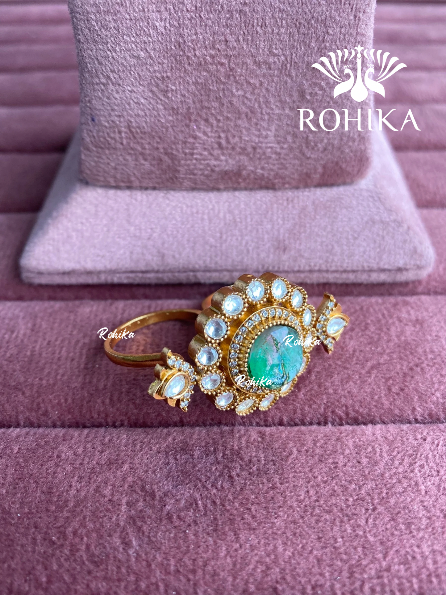 Angana polki kundan ring (SG-145) - Green