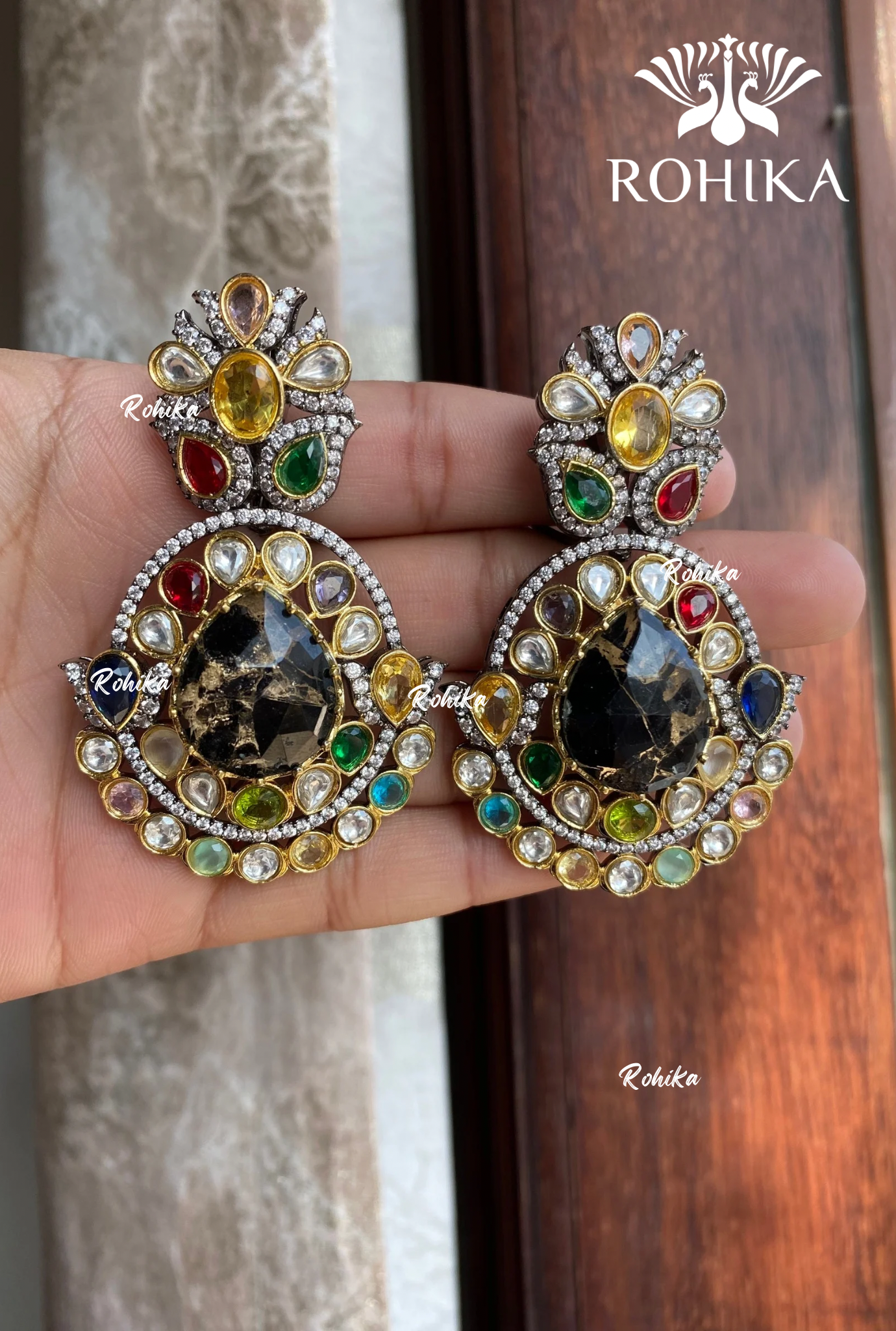 Designer earrings (M-013) - Multi colour