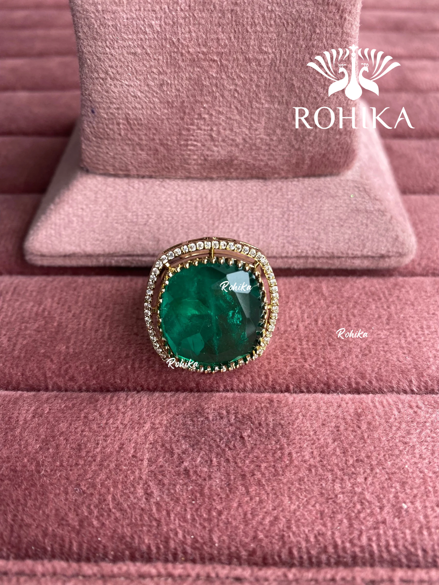 Angana polki kundan ring (SG-102) - Green