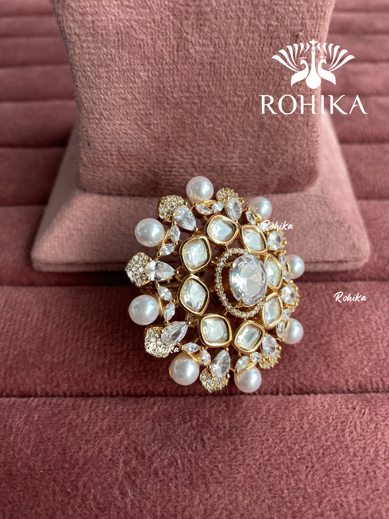 Angana polki kundan ring (SG-136) - White