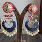 Gaja meenakari earrings - Dark Blue