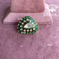 Angana polki kundan ring  (SG-047) - Dark green