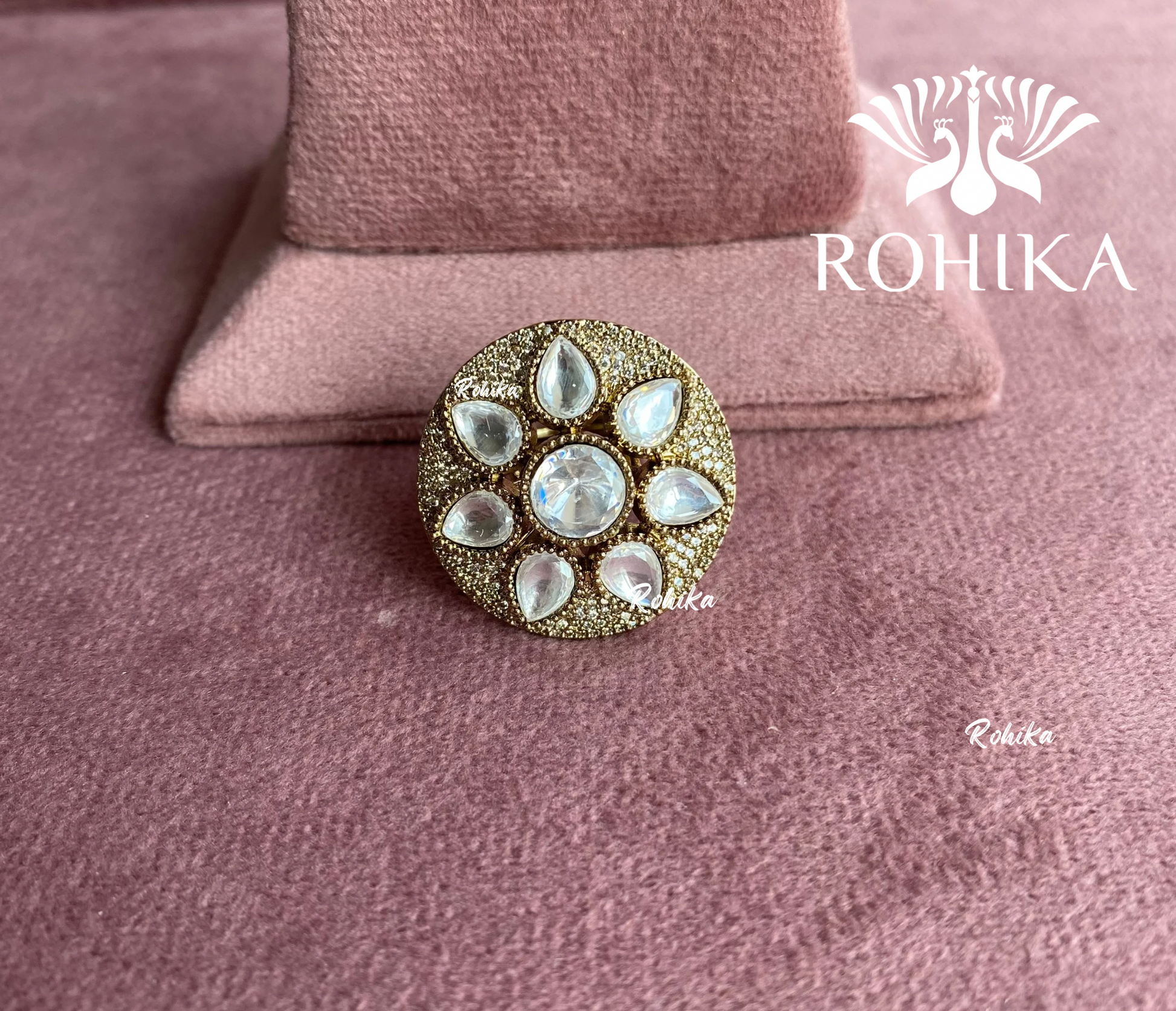 Angana polki kundan ring  (SG-032) - White