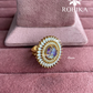 Angana polki kundan ring (SG-121) - purple