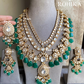 Anika bikaneri jadau kundan long necklace set - Dark green