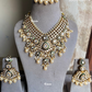 Angira bikaneri polki kundan necklace set - Dark Green