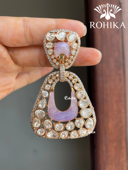 Mohana moisanite earrings - Purple