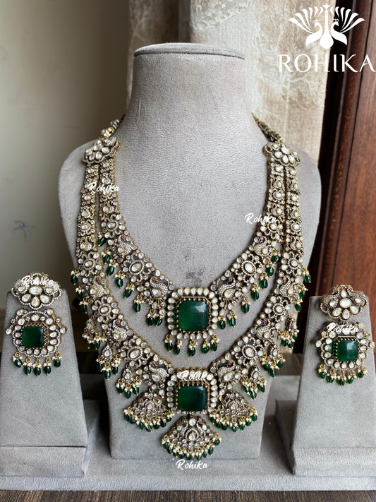 Zara victorian necklace set - Green