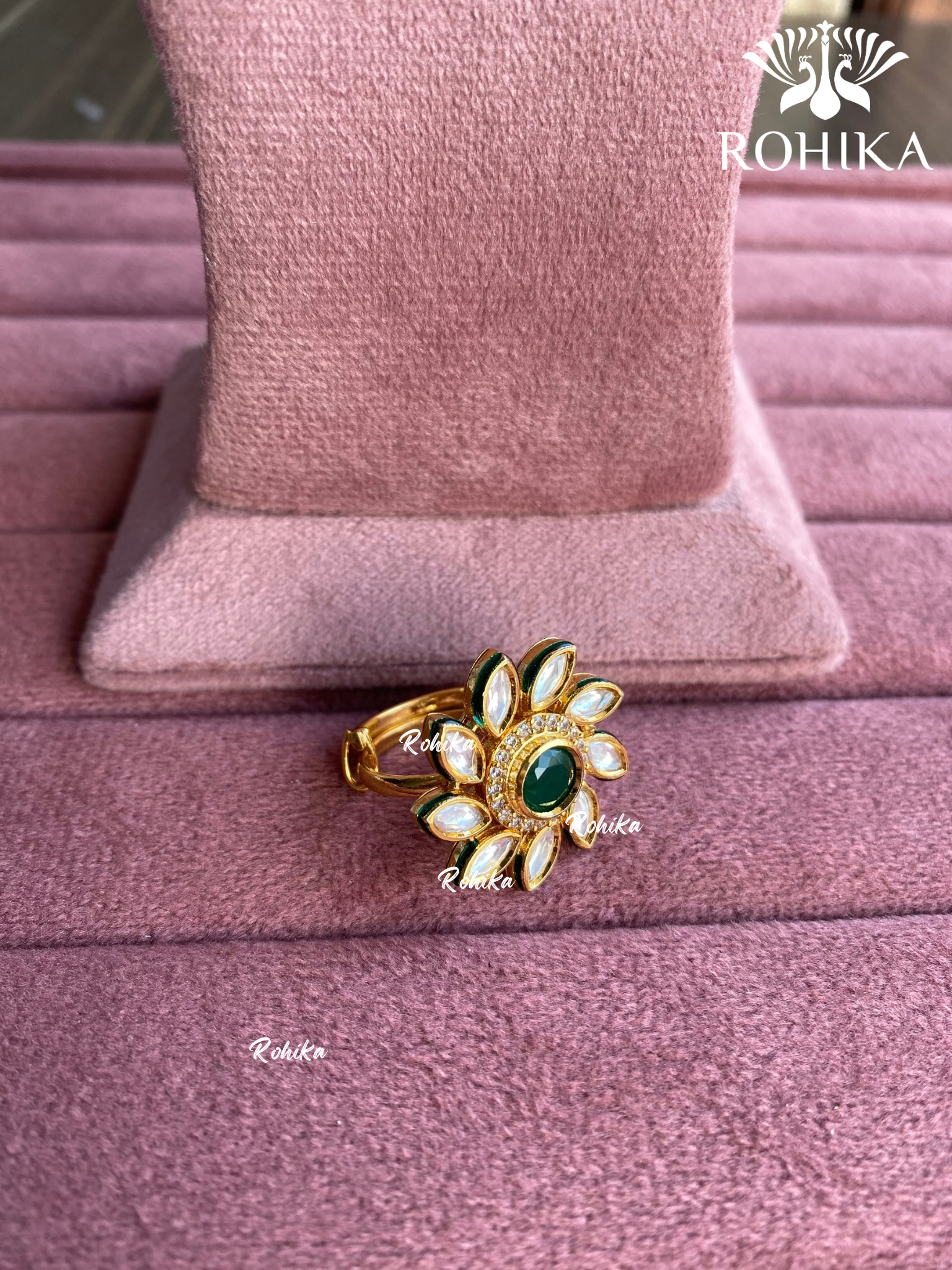 Angana polki kundan ring (SG-066) - Green