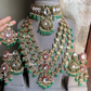 Priyani polki kundan combo set  - Mint Green