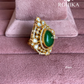 Angana polki kundan ring (SG-127) - Dark green