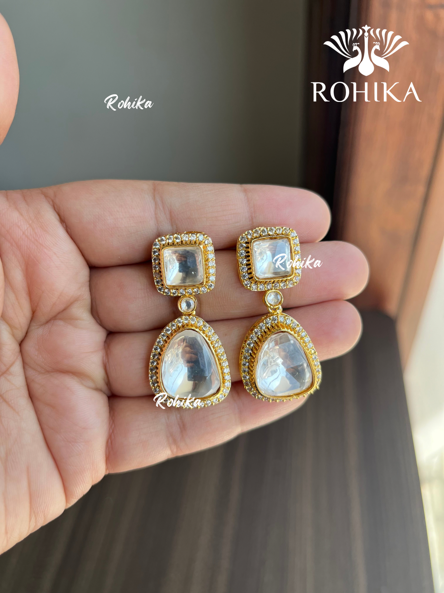 Sofia polki kundan earrings - Golden