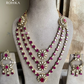 Ekatra moisanite long necklace set - Megenta pink