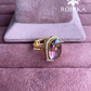 Angana polki kundan ring (SG-093) - Dark pink 