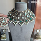 Katha polki kundan bridal set - Green