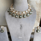 Kalam Polki Kundan Choker Set - Dark Green - Rohika Store