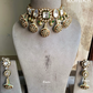 Reeti polki kundan choker set - Dark Green