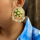 Khushi kundan studs - Peach and green