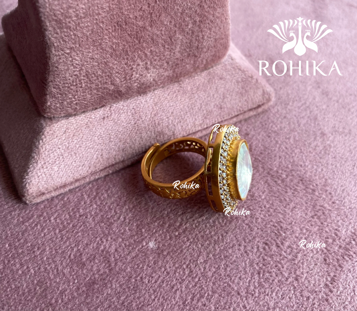 Angana polki kundan ring  (SG-048) - White