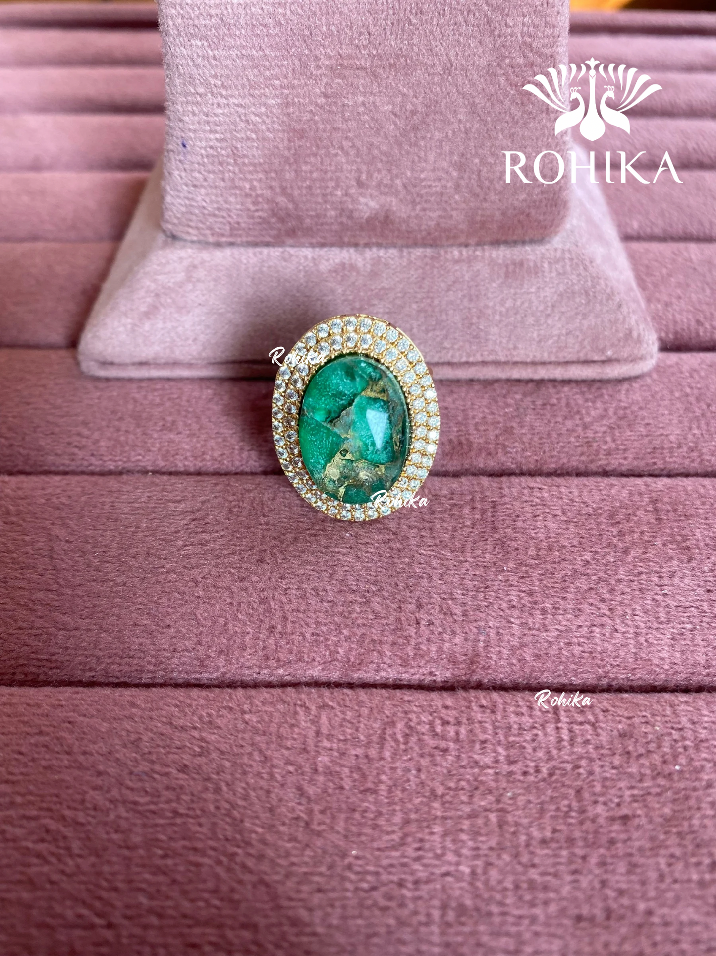 Angana polki kundan ring (SG-137) - Green