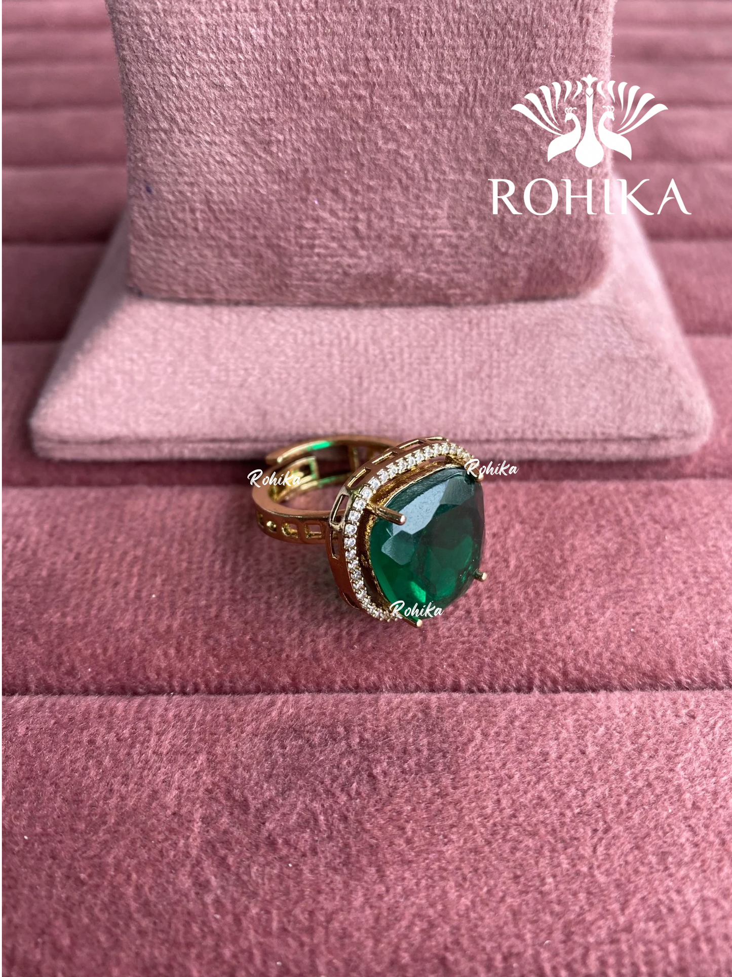 Angana polki kundan ring (SG-125) - Green