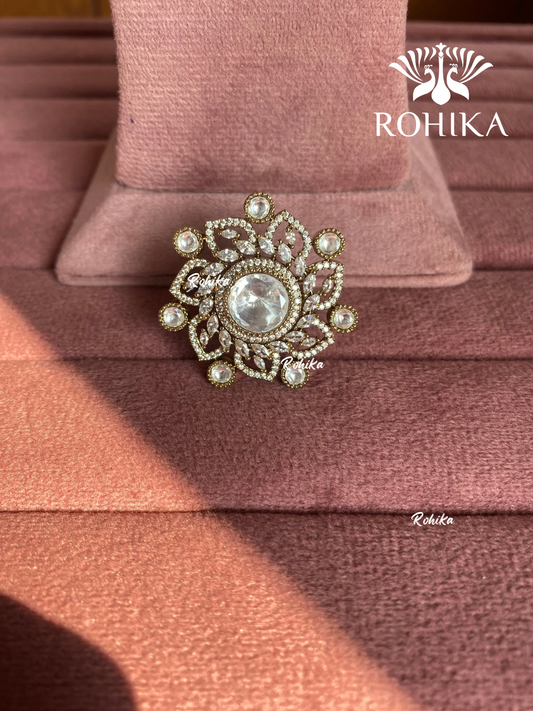 Angana polki kundan ring (SG-112) - White