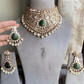 Saanvi moisanite choker set - Dark Green