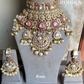 Vamsi polki kundan bridal necklace set - Ruby red