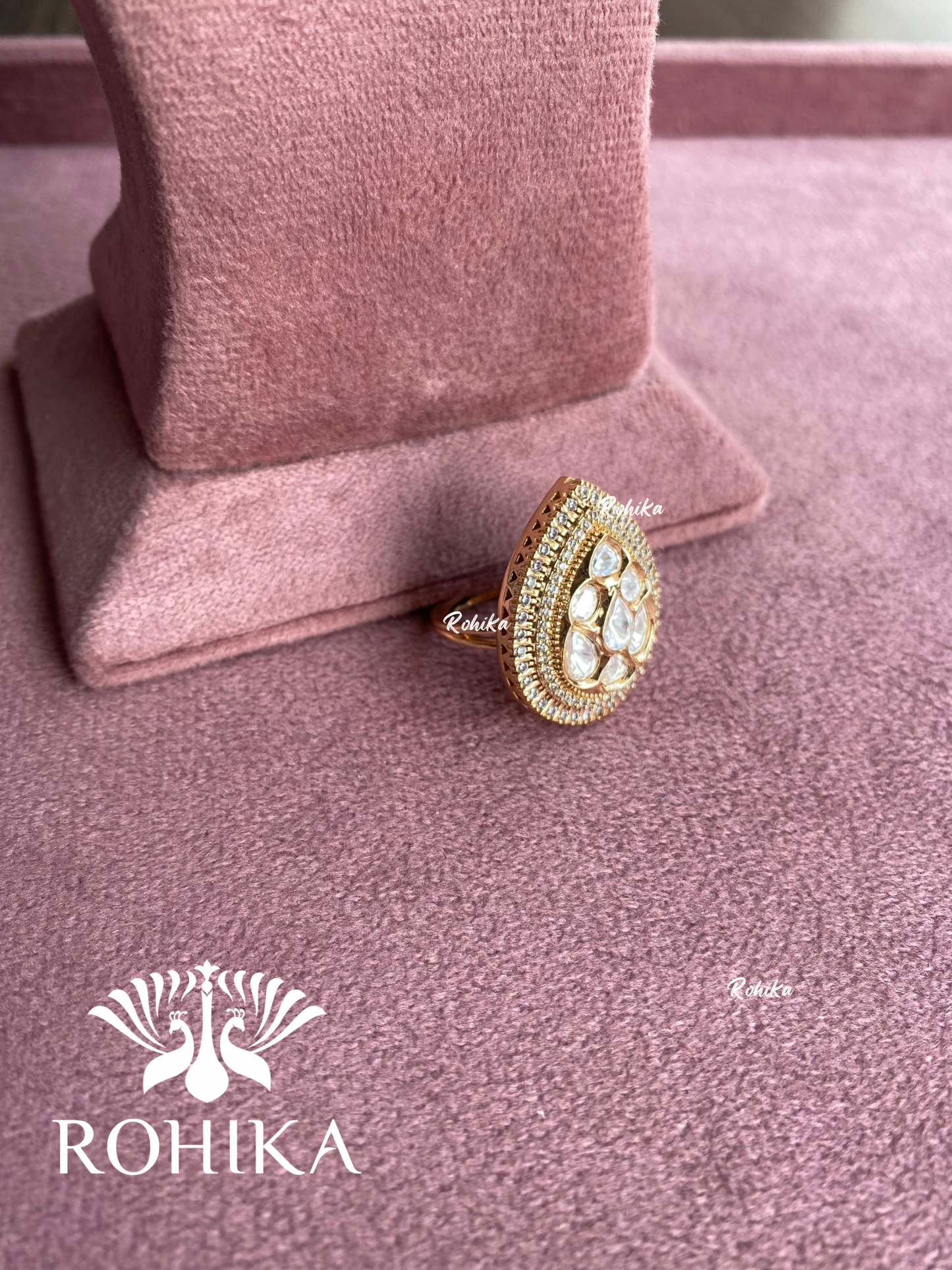 Angana polki kundan ring  (SG-023) - White